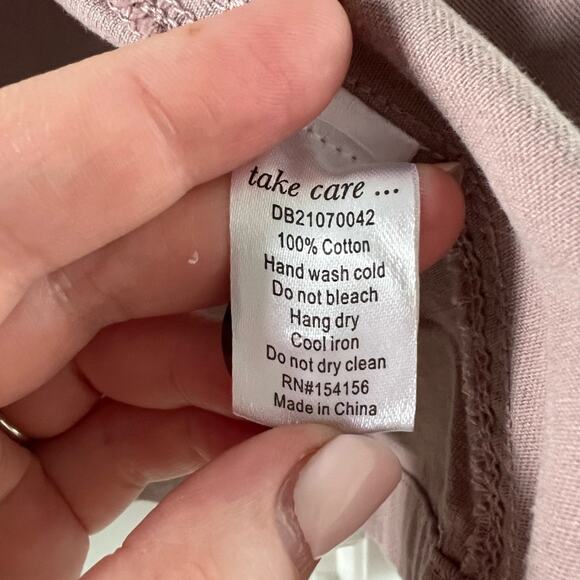 NWOT DownEast 100% Cotton Mauve Jacket Two Front Pockets Button Down Size XXL - Picture 8 of 11